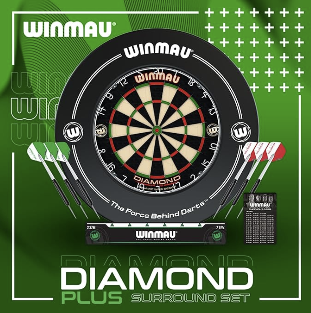 Winmau Diamond Plus Professionell Darttavla - Set Med Pilar