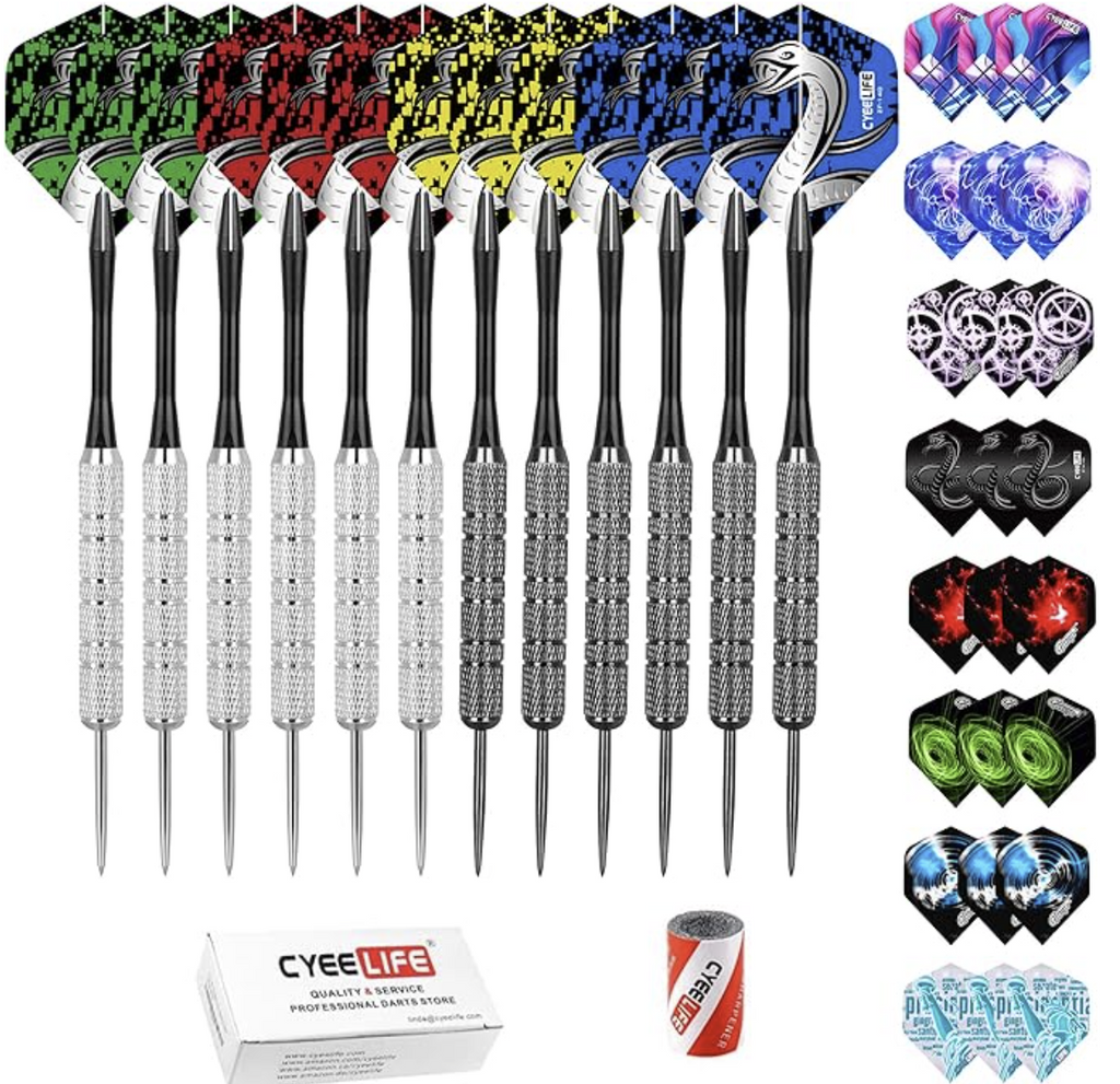 CyeeLife Dartset 12-pack 20g - Komplett Set med 36 Flights & Tillbehör