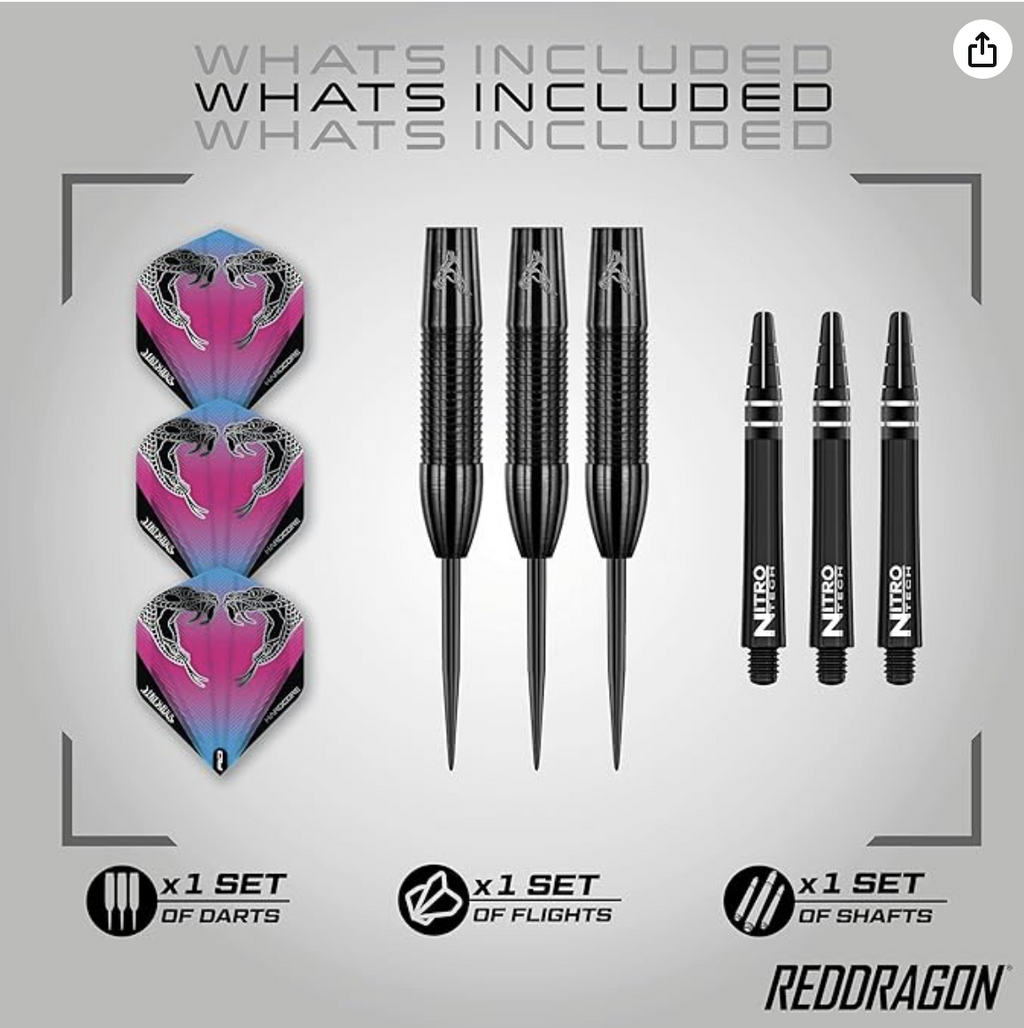 Peter Wright Snakebite 3 Dartset 26g - 90% Volfram Red Dragon