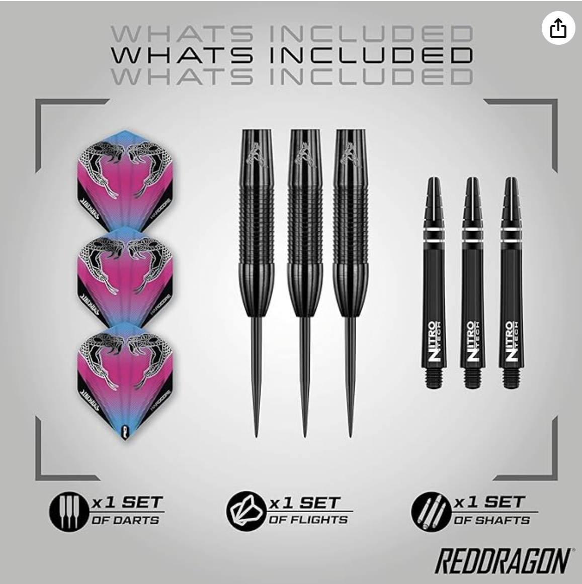 Peter Wright Snakebite 3 Dartset 26g - 90% Volfram Red Dragon