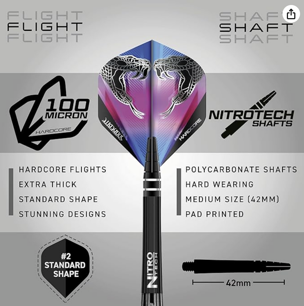 Peter Wright Snakebite 3 Dartset 26g - 90% Volfram Red Dragon